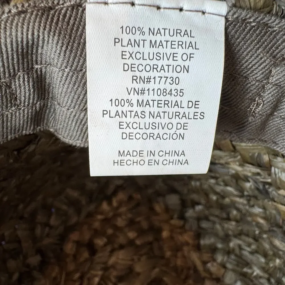 Olive Green Chunky Woven Boho Straw Wide Brim Sun Hat-Adjustable